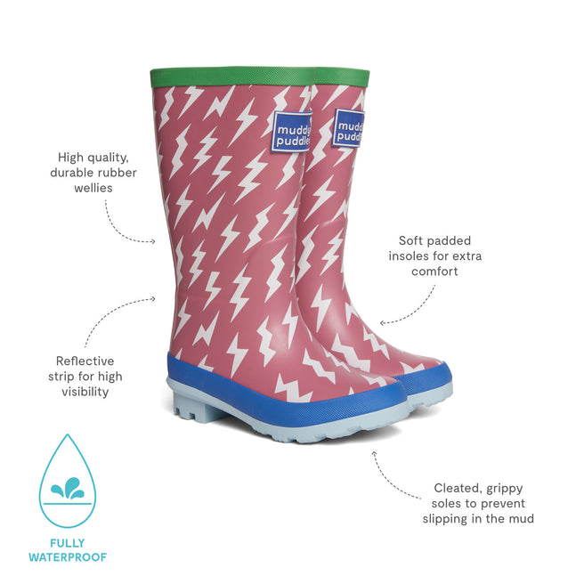 Puddlestomper Wellies Pink Lightning